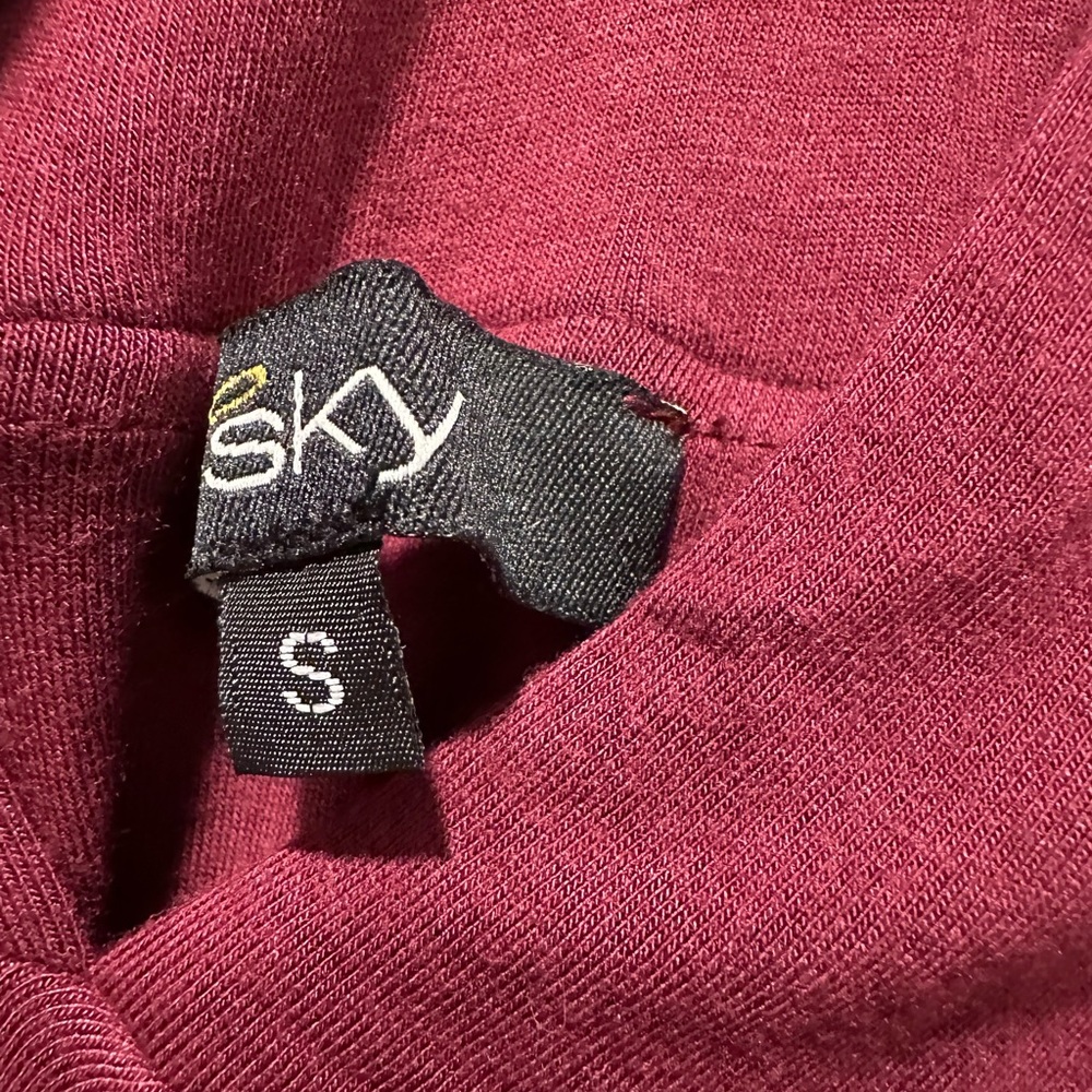 Sky Clothing Dress with crystals and slit Size Small Burgundy Maroon Color - Picture 5 of 7